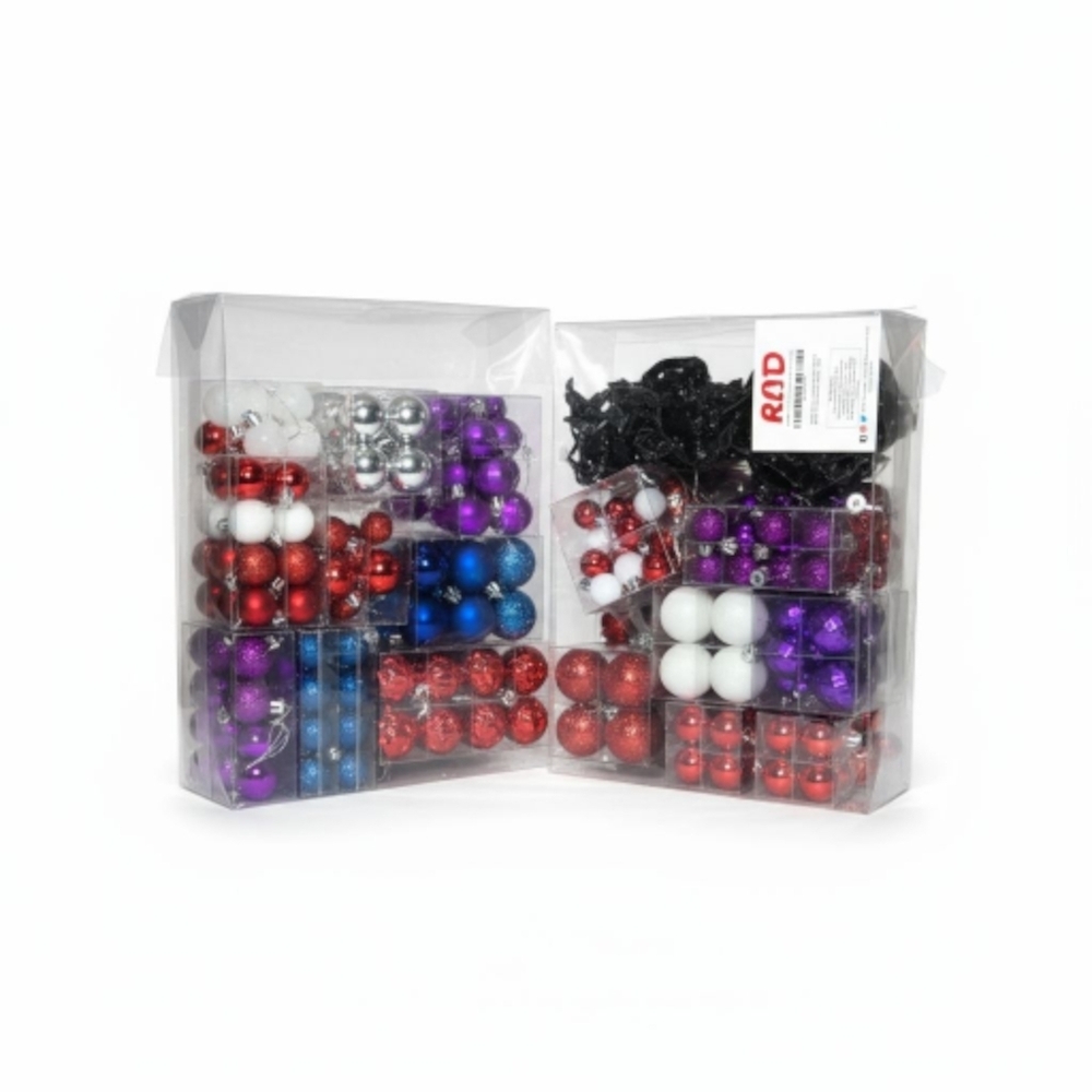 SALE!NWT Bundle Of 237 Small Red, Purple, White, Blue Silver Christmas Ornaments